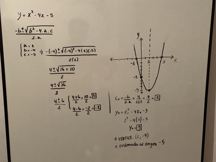 Choose the graph of y x2 4x 5